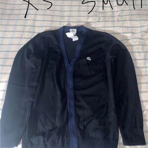 BRAND NEW WITH TAGS Lacoste Men's Navy and Black Cardigan Sweater